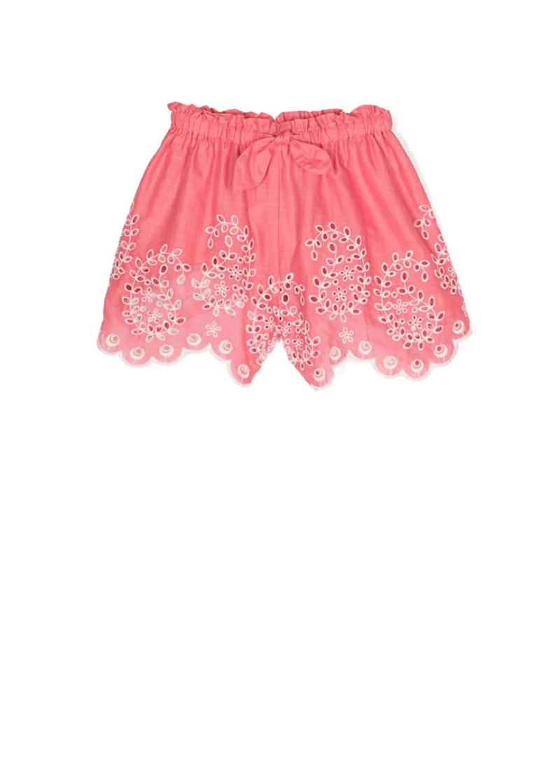Къс панталон с бродерия Zimmermann Kids