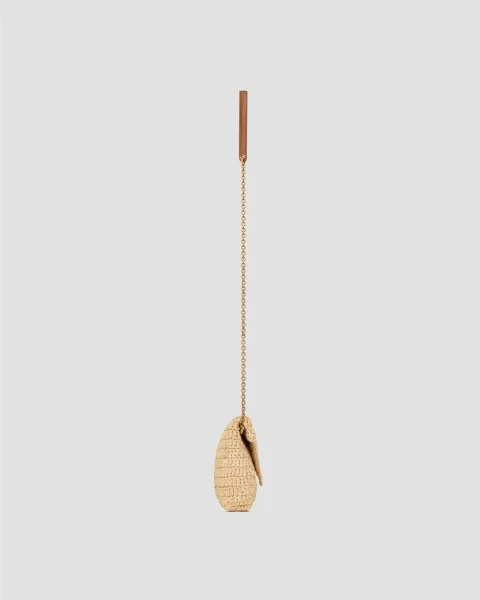 Cassandre Chain Pouch in Raffia — снимка 3
