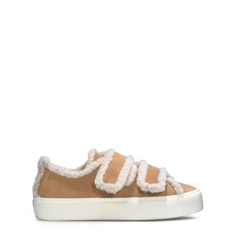Дамски бежови обувки Shearling Low Velcro Inuikii