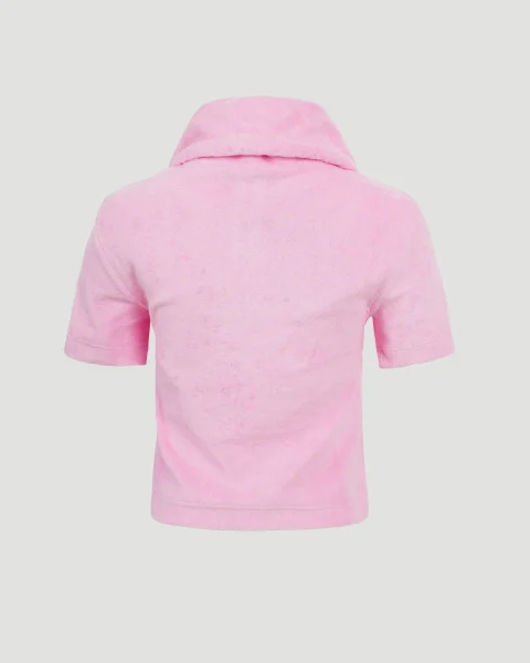 Cotton Polo Shirt in Pink — снимка 2
