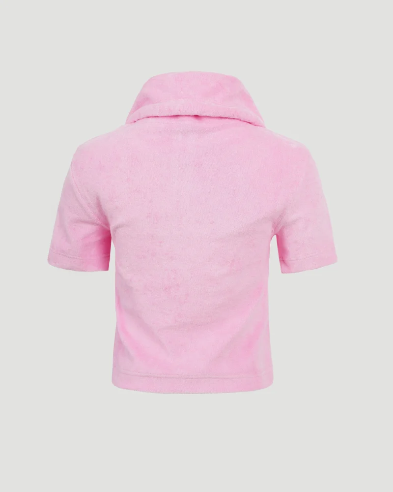Cotton Polo Shirt in Pink — снимка 2