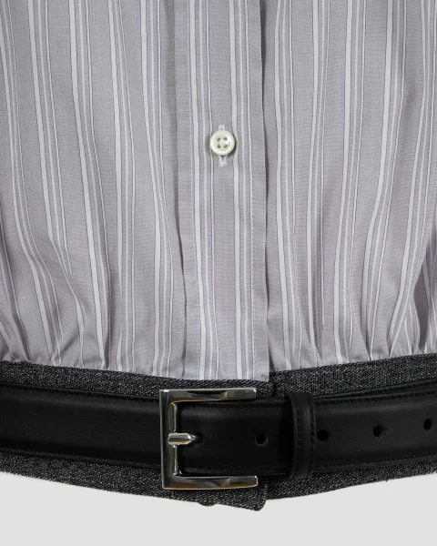 Cropped Shirt with Belt — снимка 3