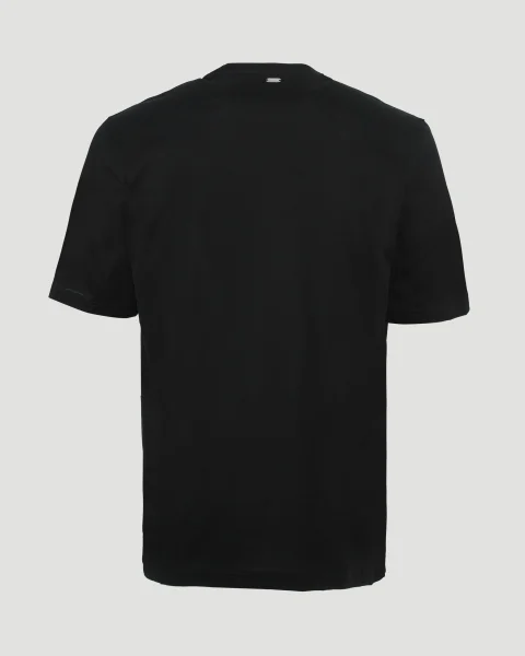 Cotton T-Shirt in Black — снимка 2
