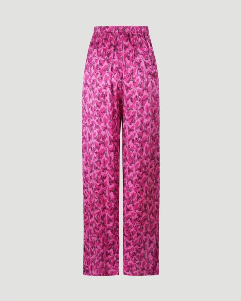 All-Over Eiffel Tower Logo Silk Pants — снимка 2