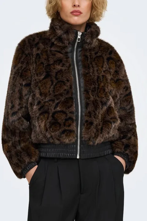 Яке Onlrikke Faux Fur 15373827 C-N10 black — снимка 2