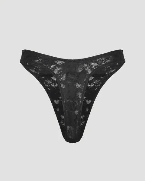 V Slip in Black Stretch Lace — снимка 2