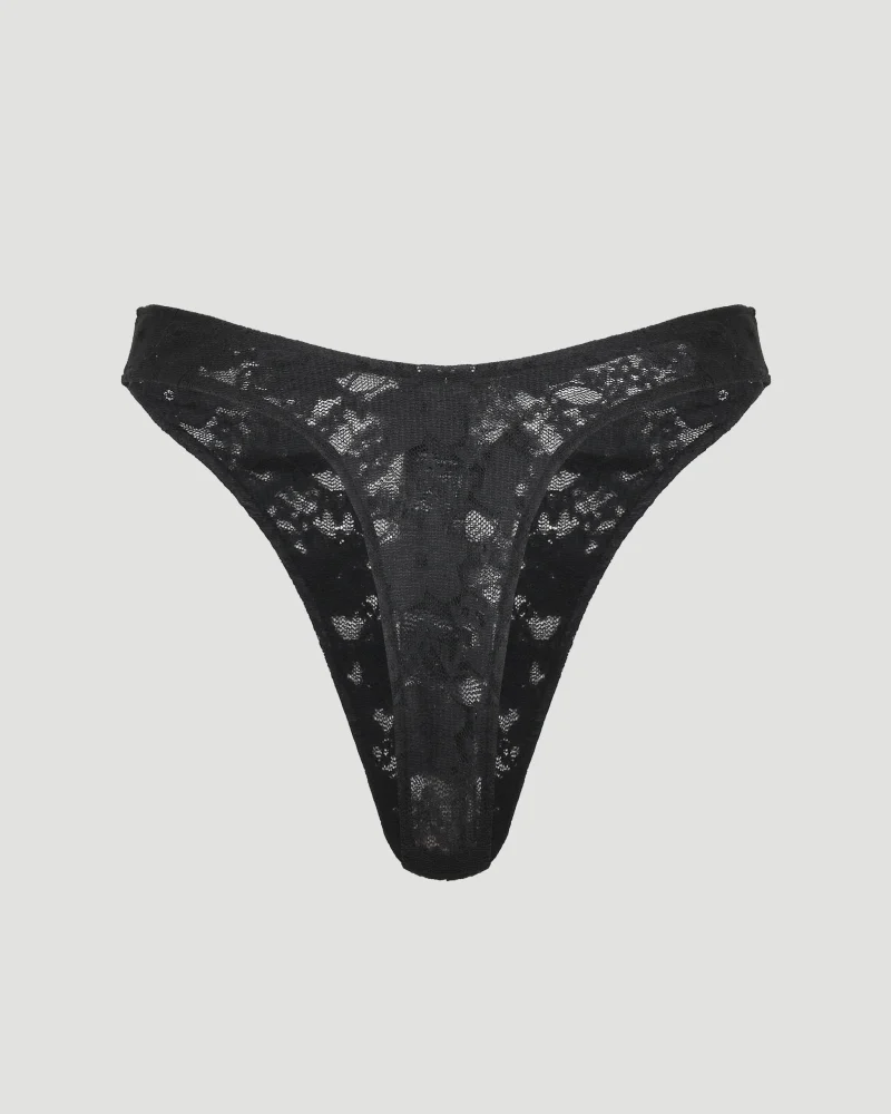 V Slip in Black Stretch Lace — снимка 2
