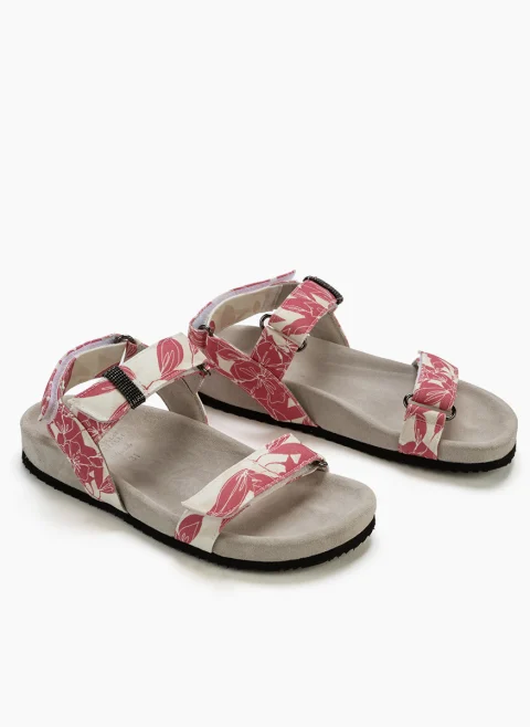Сандали с флорален принт Brunello Cucinelli Kids — снимка 2