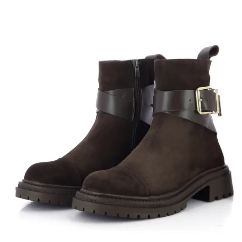 Дамски Равни Боти CARLO FABIANI – 247-8517 247-8517 BROWN SUEDE — снимка 3