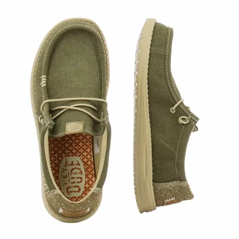 Мъжки Ежедневни HEY DUDE – 43084-3YT WALLY WORKWEAR GREEN/CREAM — снимка 5