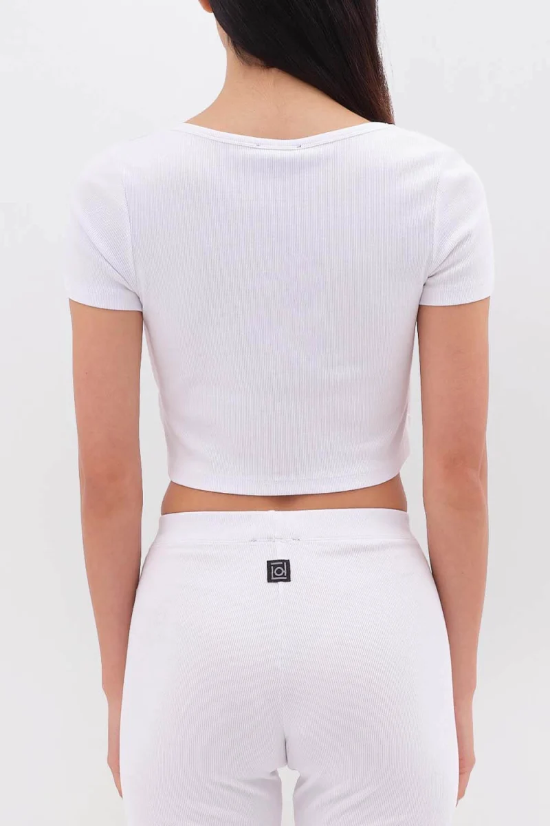 Top Rib Cropped DLWT000118 white — снимка 2