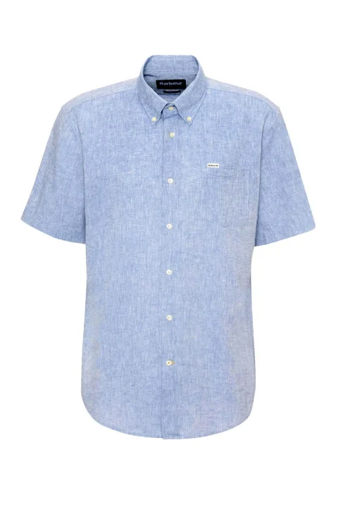 Риза Nelson S/S Linen Blend Regular Fit MSH5595 bl33 blue