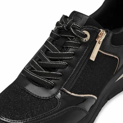 Дамски Сникърс TAMARIS – 1-23721-42-048 BLACK/GOLD — снимка 4