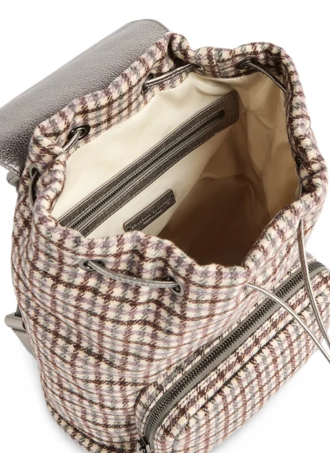 Карирана раница с вълна Brunello Cucinelli Kids — снимка 4
