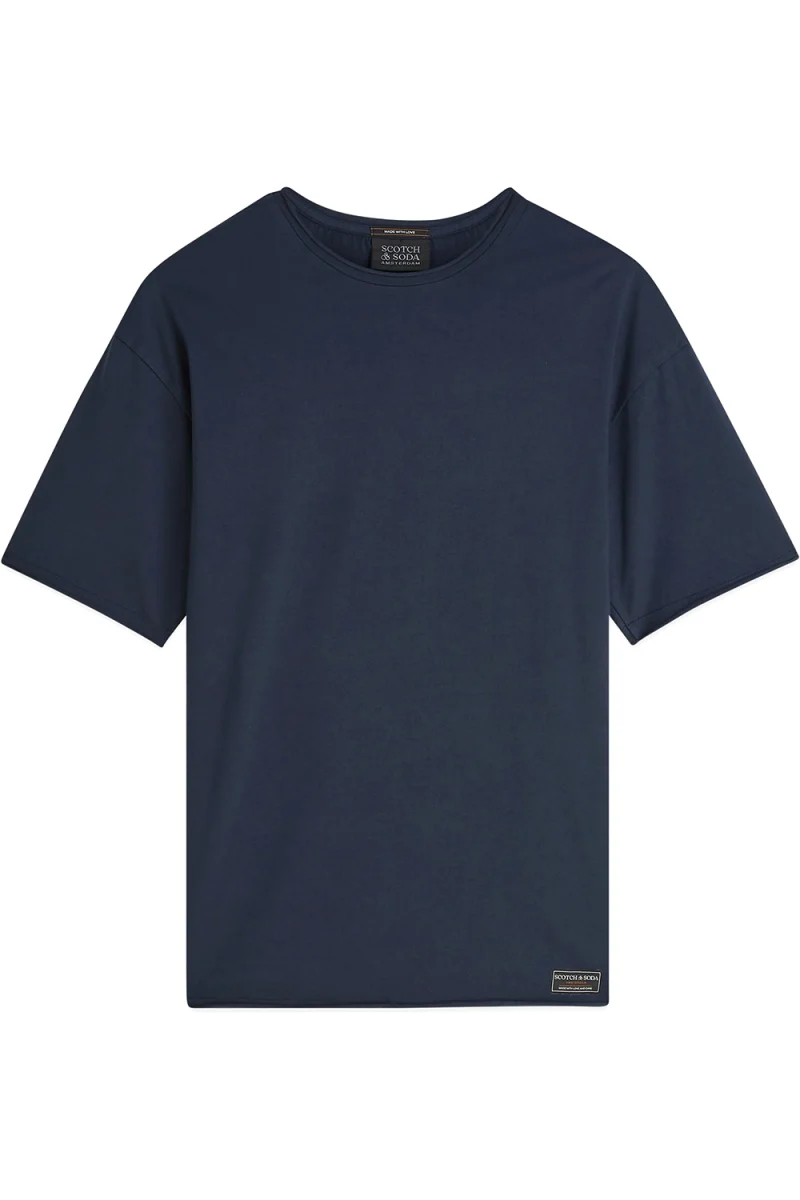 T-Shirt Raw Edged Relaxed Fit Garment Dyed 183287 401 sky captain