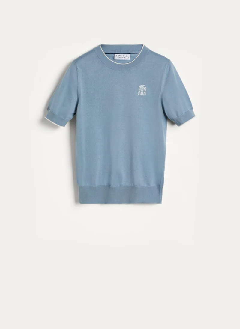 Пуловер с контрастни детайли Brunello Cucinelli Kids 8-10
