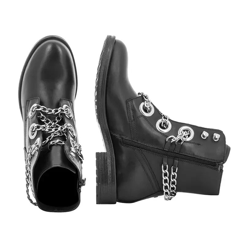 Дамски Кубинки CARLO FABIANI – ANFIBIO 04 BLACK PLAIN — снимка 5