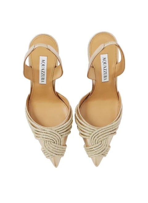 Обувки на ток с декоративни кристали Aquazzura — снимка 2