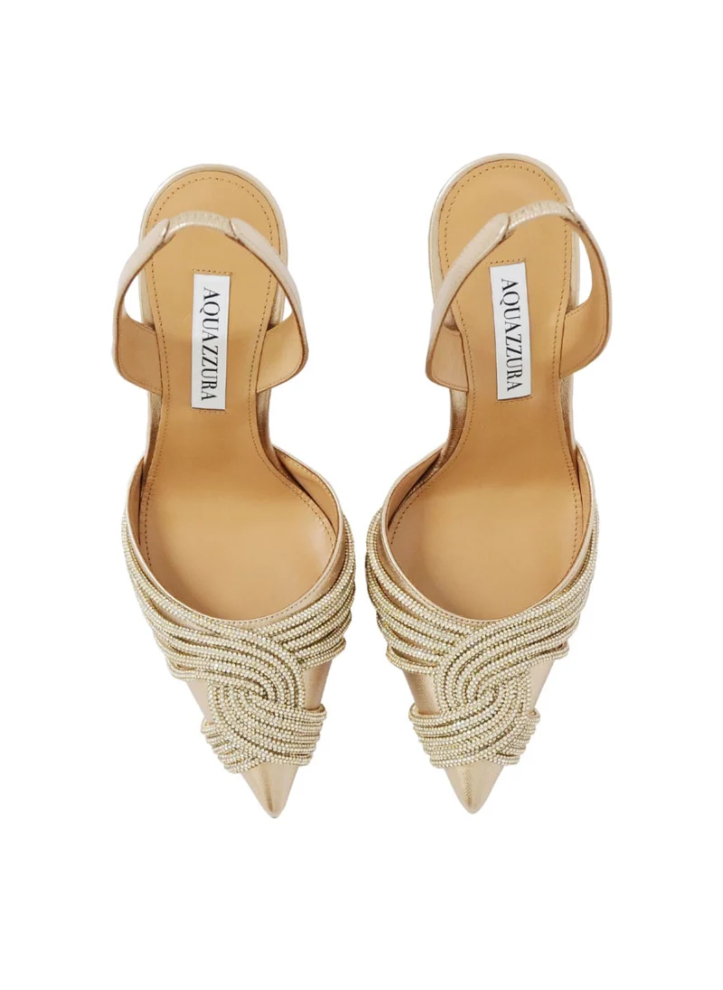 Обувки на ток с декоративни кристали Aquazzura — снимка 2