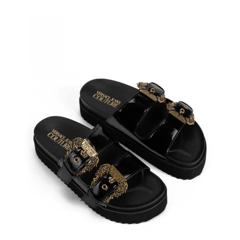 Дамски черни чехли VERSACE JEANS — снимка 5