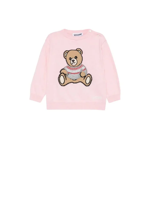 Пуловер с бродерия 'Teddy Bear' Moschino Kids — снимка 3
