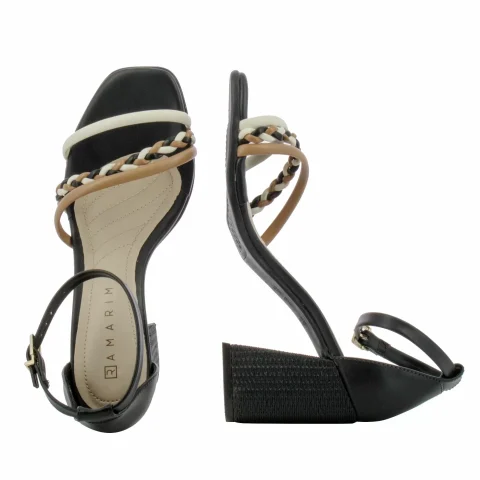 Дамски Сандали На Ток RAMARIM – 2441206 COCONUT/CAMEL/BLACK — снимка 5