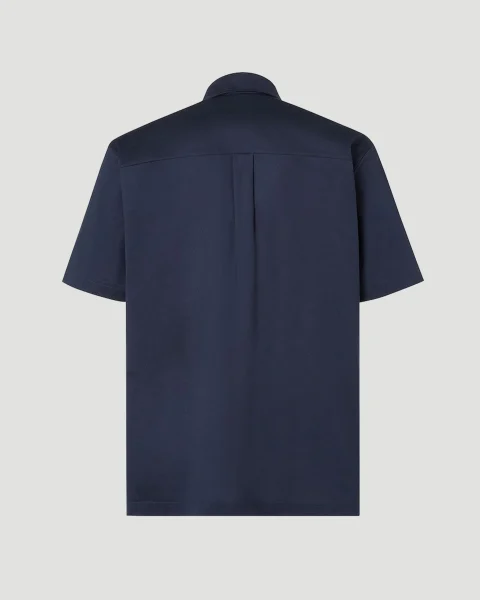Cotton Polo Shirt in Dark Blue — снимка 2