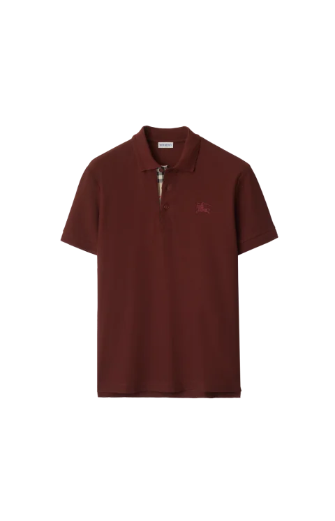 Cotton Polo Shirt in Box Red