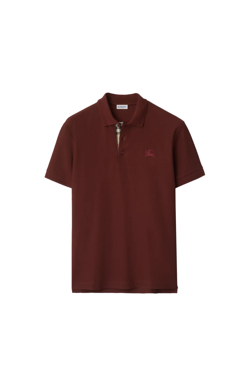 Cotton Polo Shirt in Box Red