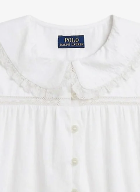 Риза с детайли от дантела Ralph Lauren Kids 2-6 — снимка 3