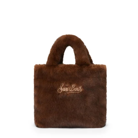 Дамска кафява чанта Mini Vanity SAINT BARTH — снимка 7