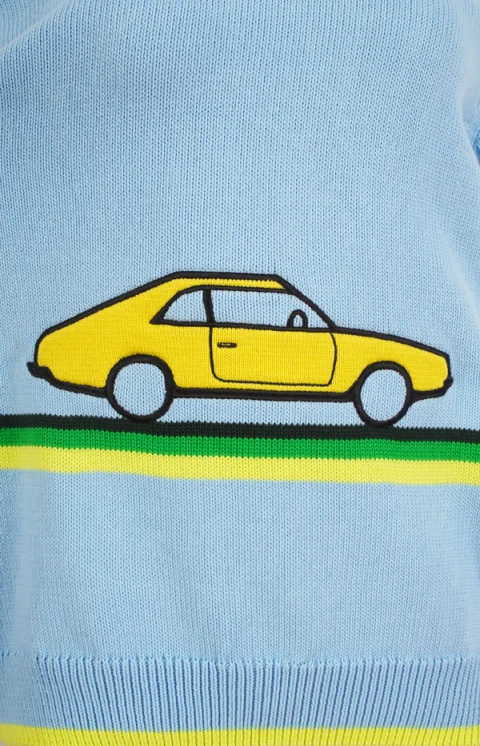 Crocheted Car Jumper in Sky Blue — снимка 2