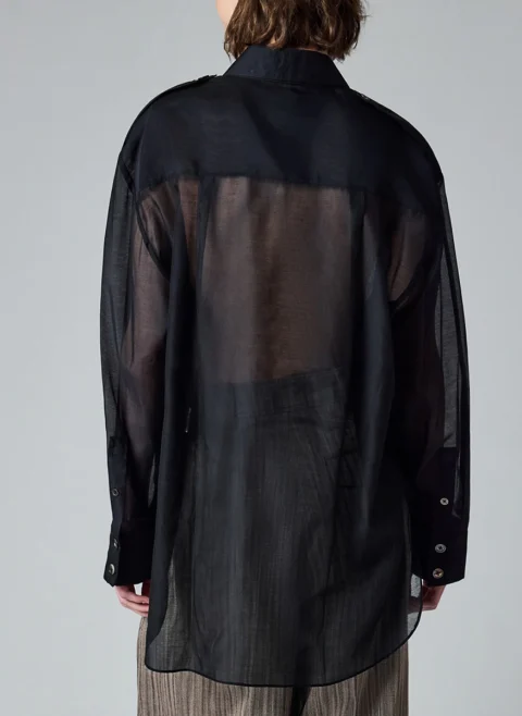 Риза от копринена органза Paul Smith — снимка 3