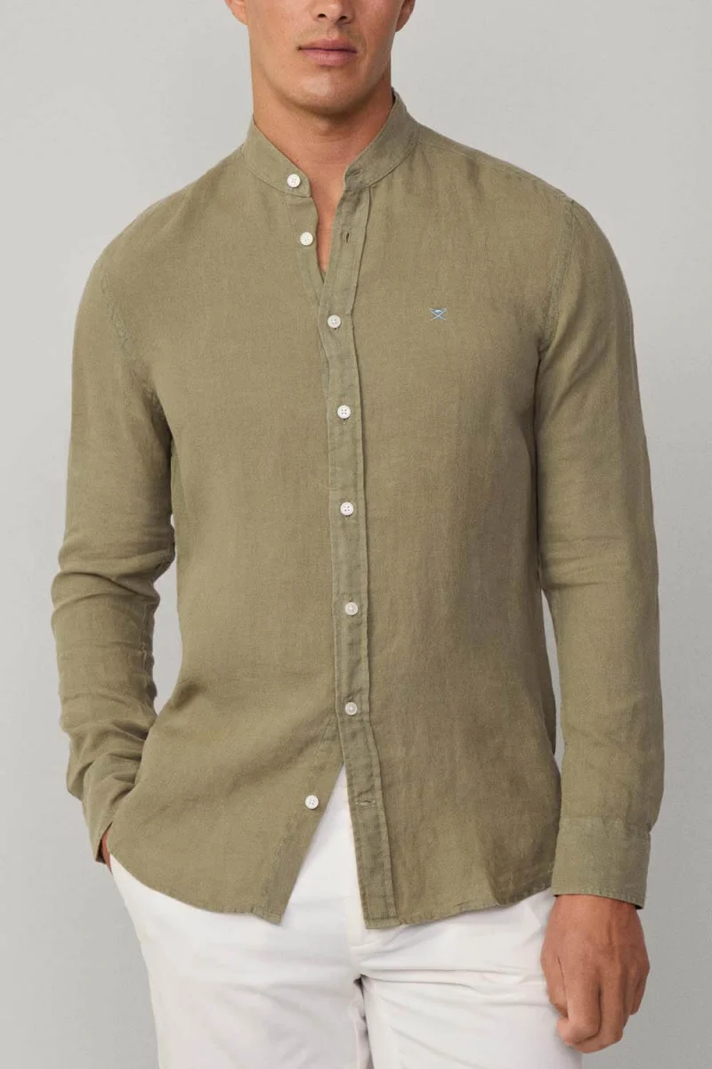 Риза Drop 2 Ess Gmd Linen Porter HM3010267 715 light khaki gre — снимка 2