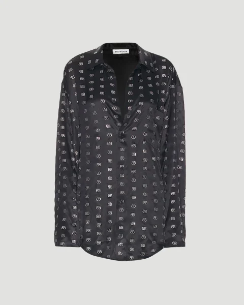 Rhinestone-Embellished Shirt in Silk