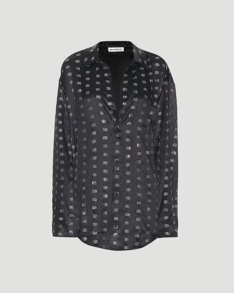 Rhinestone-Embellished Shirt in Silk