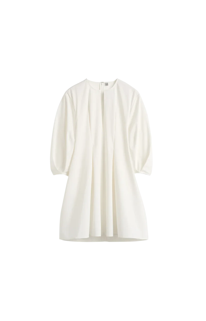 Balloon Sleeve Cotton Dress White