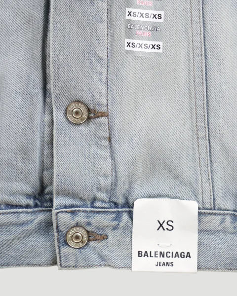 Oversized Sticker Stripe Denim Jacket — снимка 3