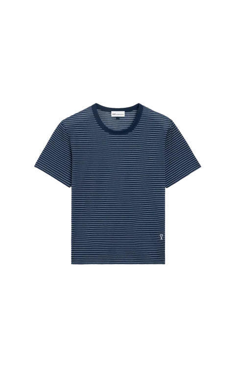 Blue Striped Cotton Ami de Coeur T-Shirt