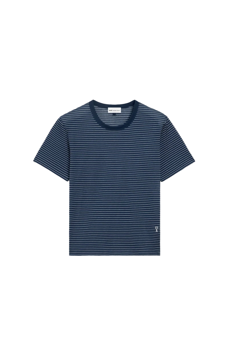 Blue Striped Cotton Ami de Coeur T-Shirt