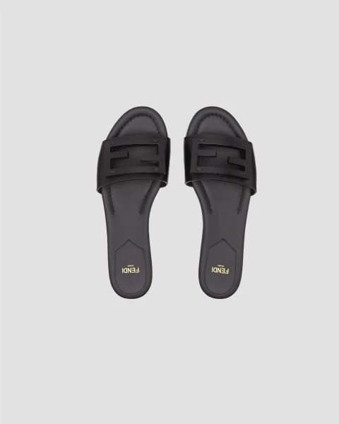 Black Leather Slides — снимка 4