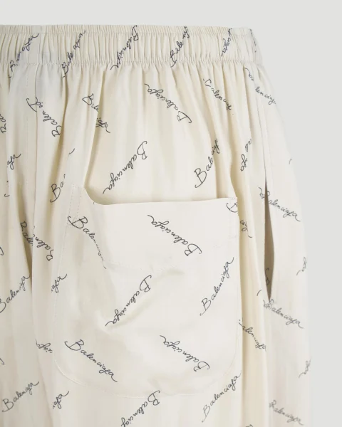 Silk Satin Pants in Beige — снимка 2