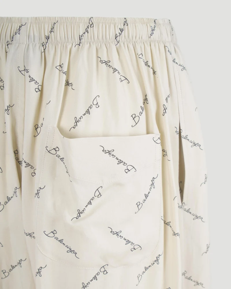 Silk Satin Pants in Beige — снимка 2
