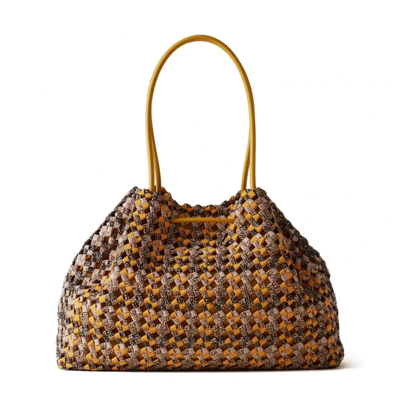 Дамска жълта чанта La Nido Shopping Bag BORBONESE — снимка 6