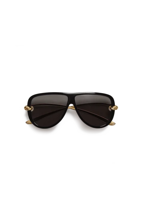 Knot Aviator Sunglasses in Black/Grey