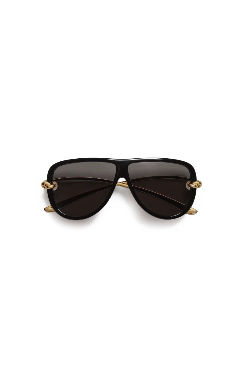Knot Aviator Sunglasses in Black/Grey