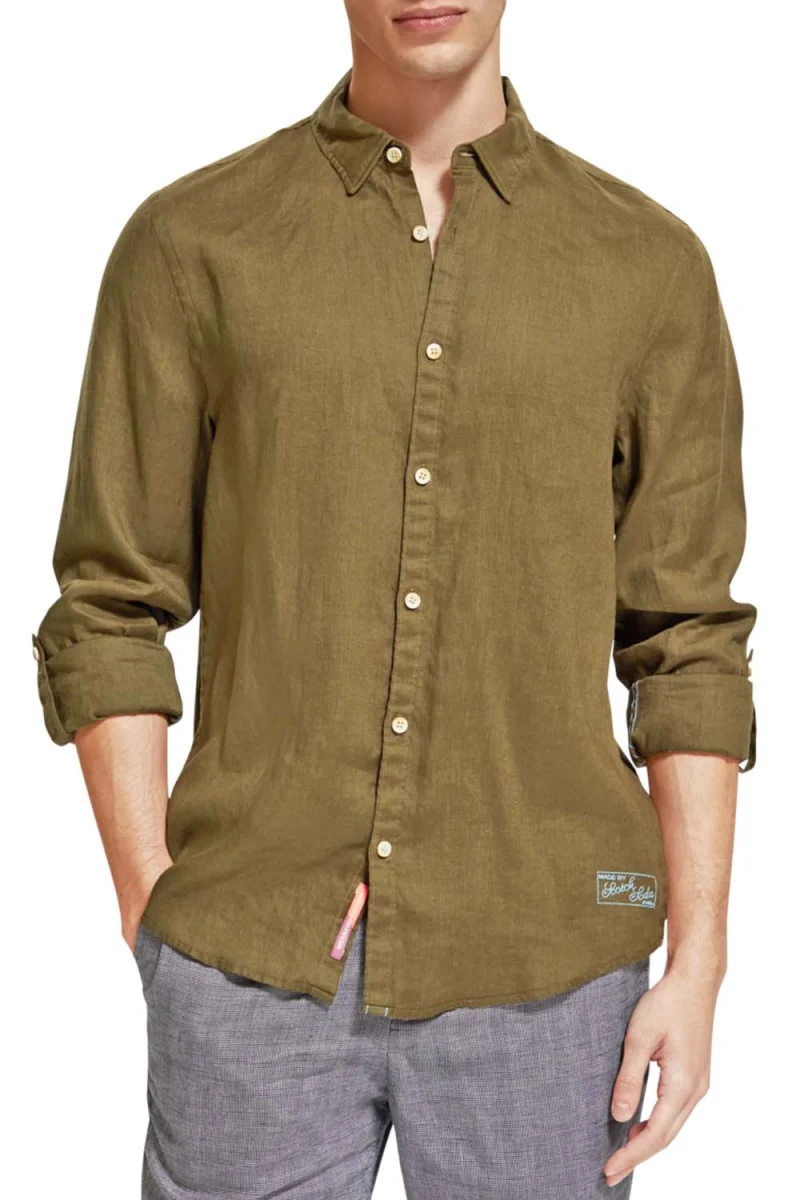 Риза Linen With Roll-Up 177150 SC6895 algae — снимка 2