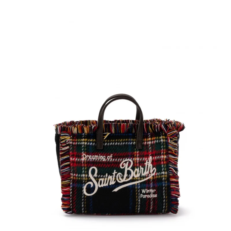 Дамска чанта с каре Mini Vanity SAINT BARTH