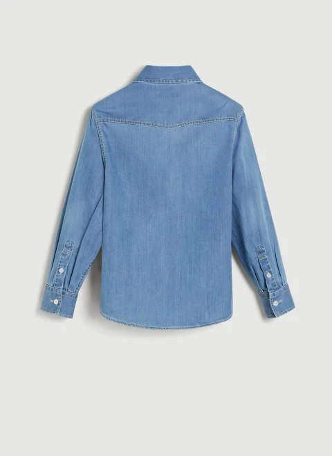 Риза от деним Brunello Cucinelli Kids 6 — снимка 2