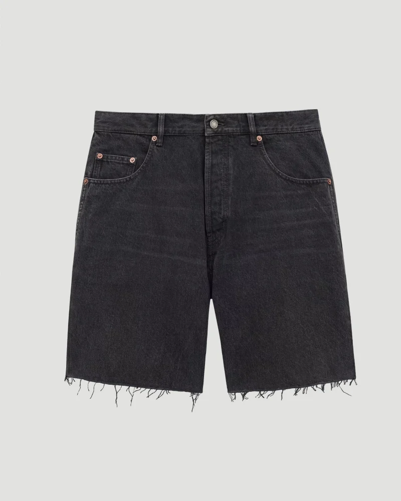Bermuda Shorts in Black Vendôme Denim